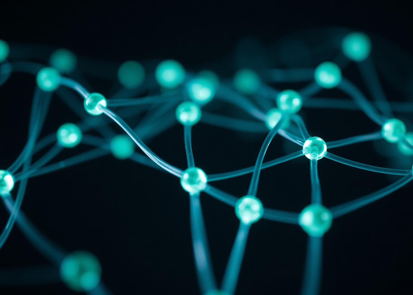 Interconnected capital networks visualised as glowing nodes